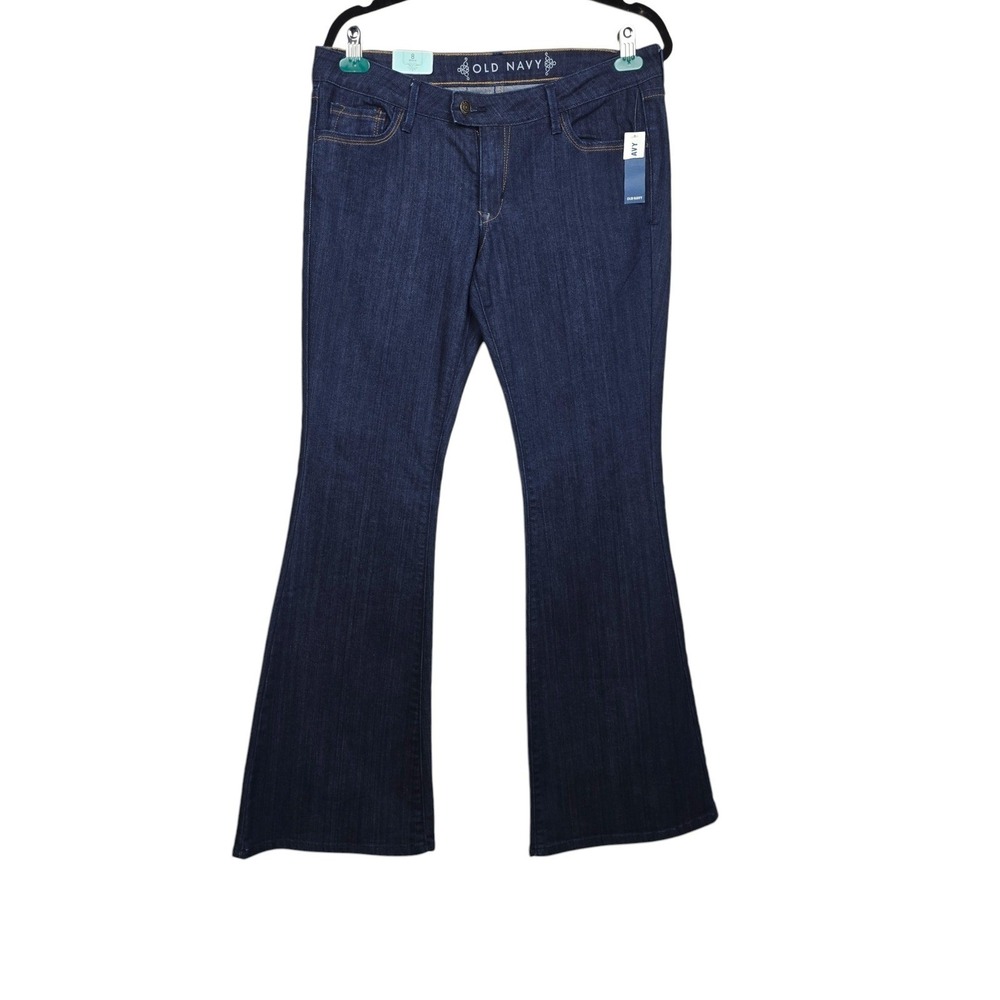 Old Navy Womens Dark Wash Low Rise Slim Flare Denim Jeans Size 8 Tall NWT